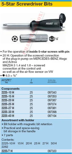 HAZET 2225-27H TORX-SCREWDRIVER-SOCKET (BIT)