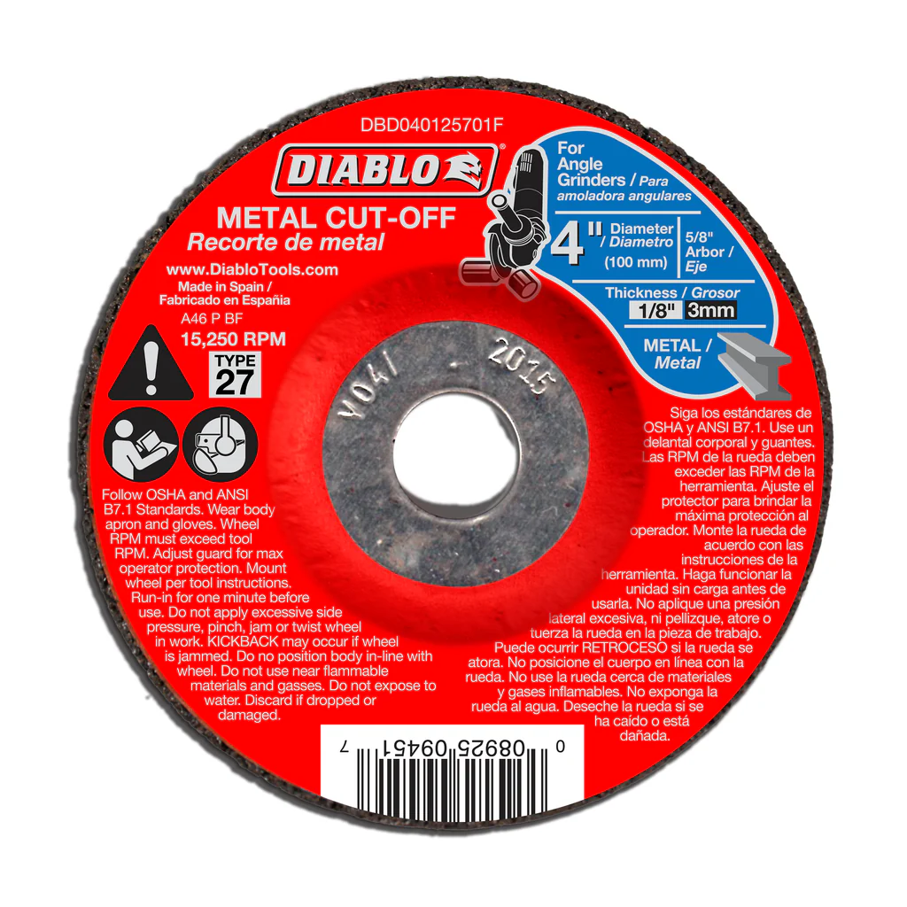 Diablo 4" Type 27 Metal Cut-Off Disc