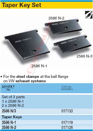 HAZET 2586N/3 TAPER KEY SET