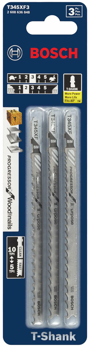 280ab49462d5d3608763f4d4b769257b17a36356_1200x1200.webp BOSCH T345XF3 3 pc. 5-1/4 In. 5-10P TPI Progressor for Wood with Nails T-Shank Jig Saw Blades