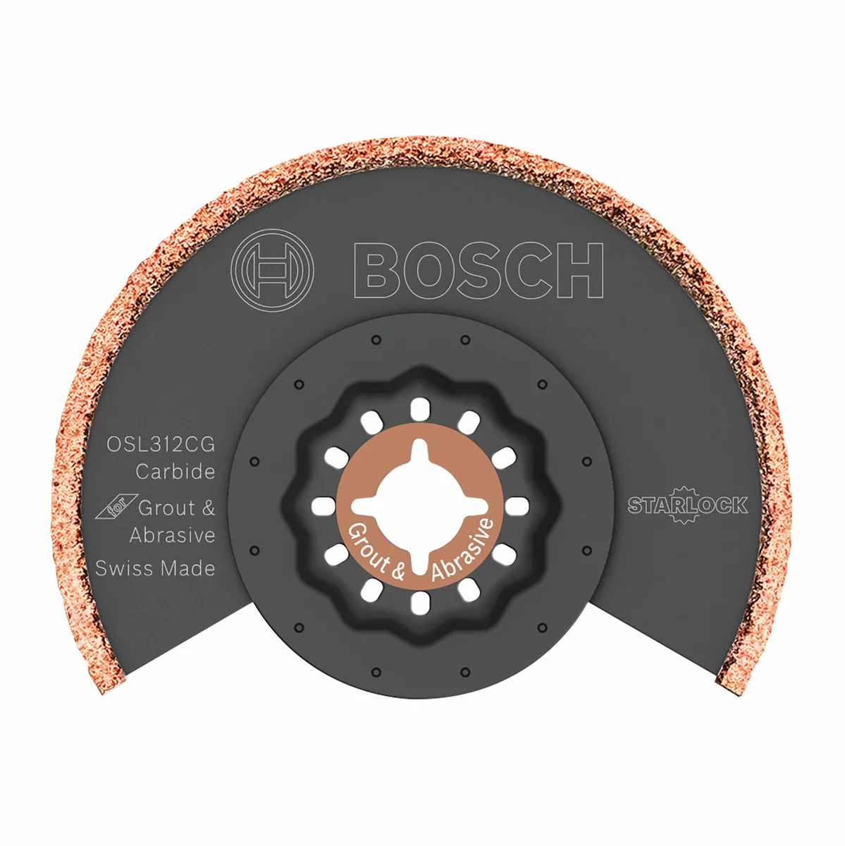 BOSCH OSL312CG 3-1/2 In. x 1/8 In. Starlock Oscillating Multi Tool kerf Carbide Grit/Grout Grinding Blade