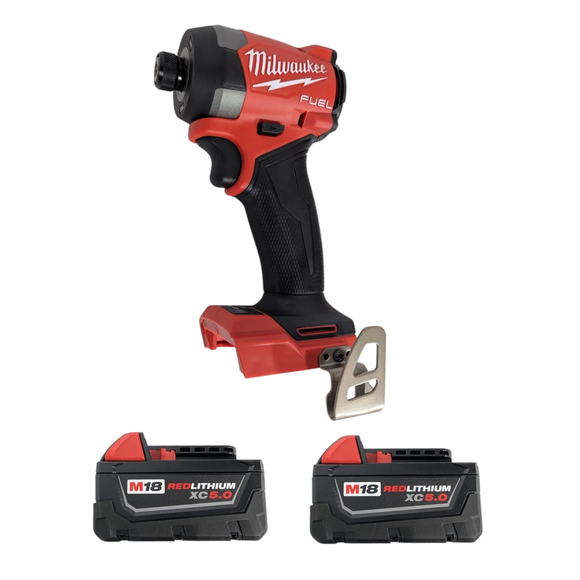 Milwaukee (2953-22) M18 FUEL 18V Lithium-Ion Brushless Cordless 1/4 in. Hex Impact Driver Kit with Two 5.0Ah Batteries Charger Hard Case