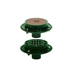 Josam 32150 Floor Drain - Two 9" Super-Flo Blood Drains with One Solid Cover and One Cast Iron Grate