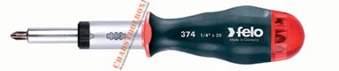^^FELO 52767 8-in-1 Screwdriver Bit Holder SQ Set w/Ratchet - Slotted, Phillips, Square