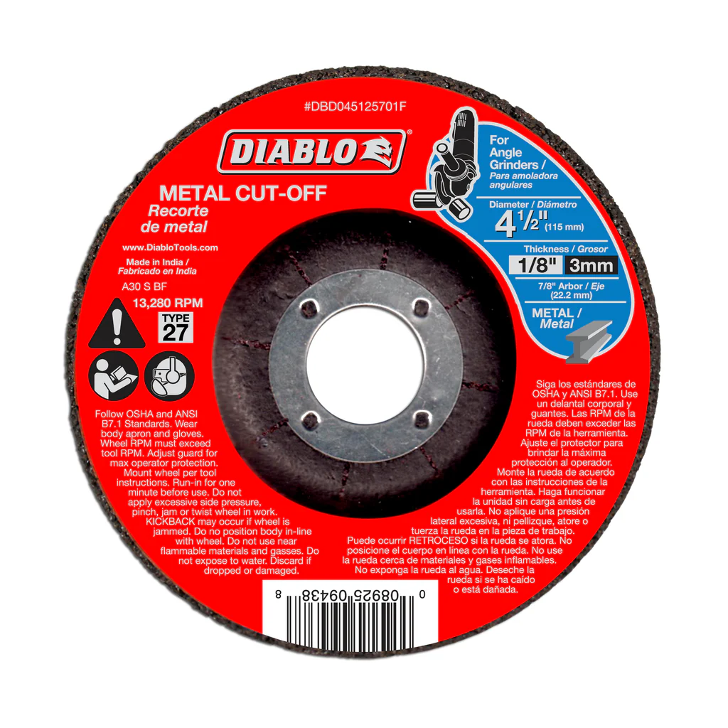 Diablo 4-1/2" Type 27 Metal Cut-Off Disc