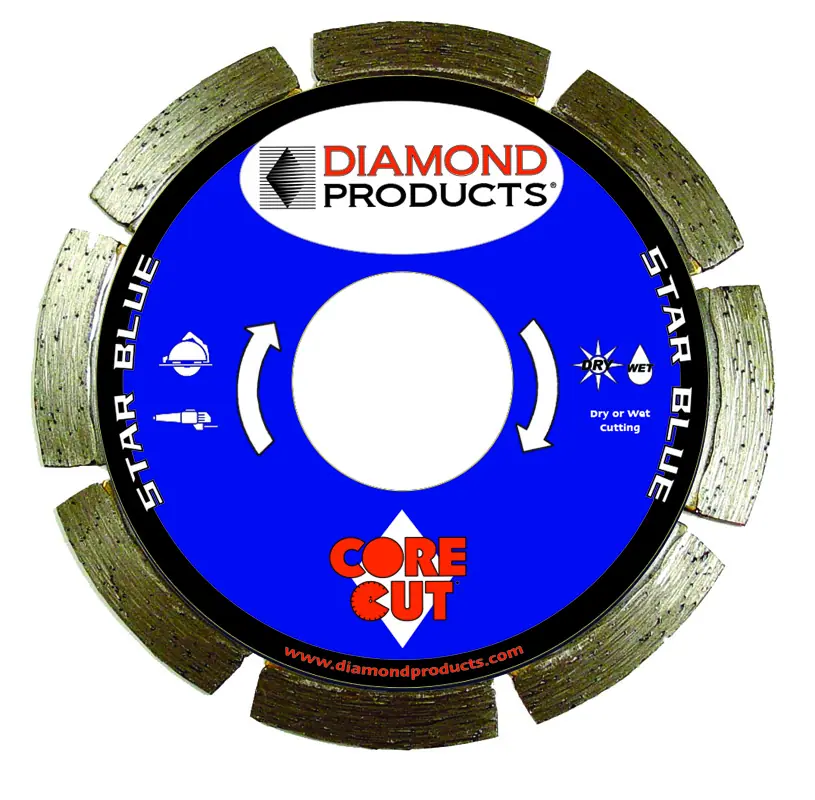 Diamond Products 9"x .080" x 7/8" Star Blue Segmented Small Diameter Diamond Electric Blade