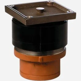 Smith 4249C Unfinished Floor Cleanouts Inside Caulk with Taper Thread Plug adjustable Round Cast Iron Top with Tractor Cover
