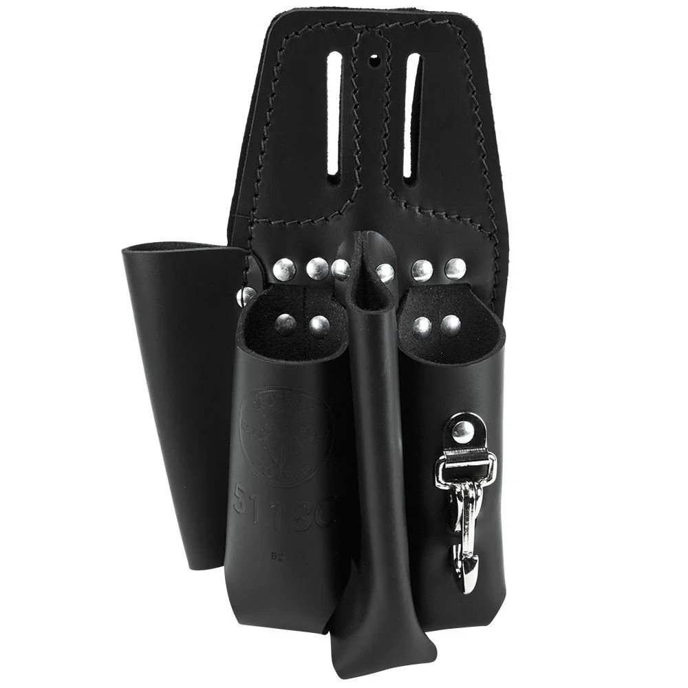 5118c_alt4_1200x1200.webp KLEIN 5118C Pliers, Cutters, Ruler, Crayon & Wrench Holder, Belt Width Up To 2"