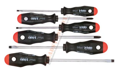^^FELO 53521 6 pc Slotted & Phillips Screwdriver Set - 2 Component Handle
