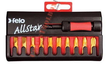 ^^FELO 53527 AllStar 10 pc TiN Bit Set - Slotted, Phillips, Torx