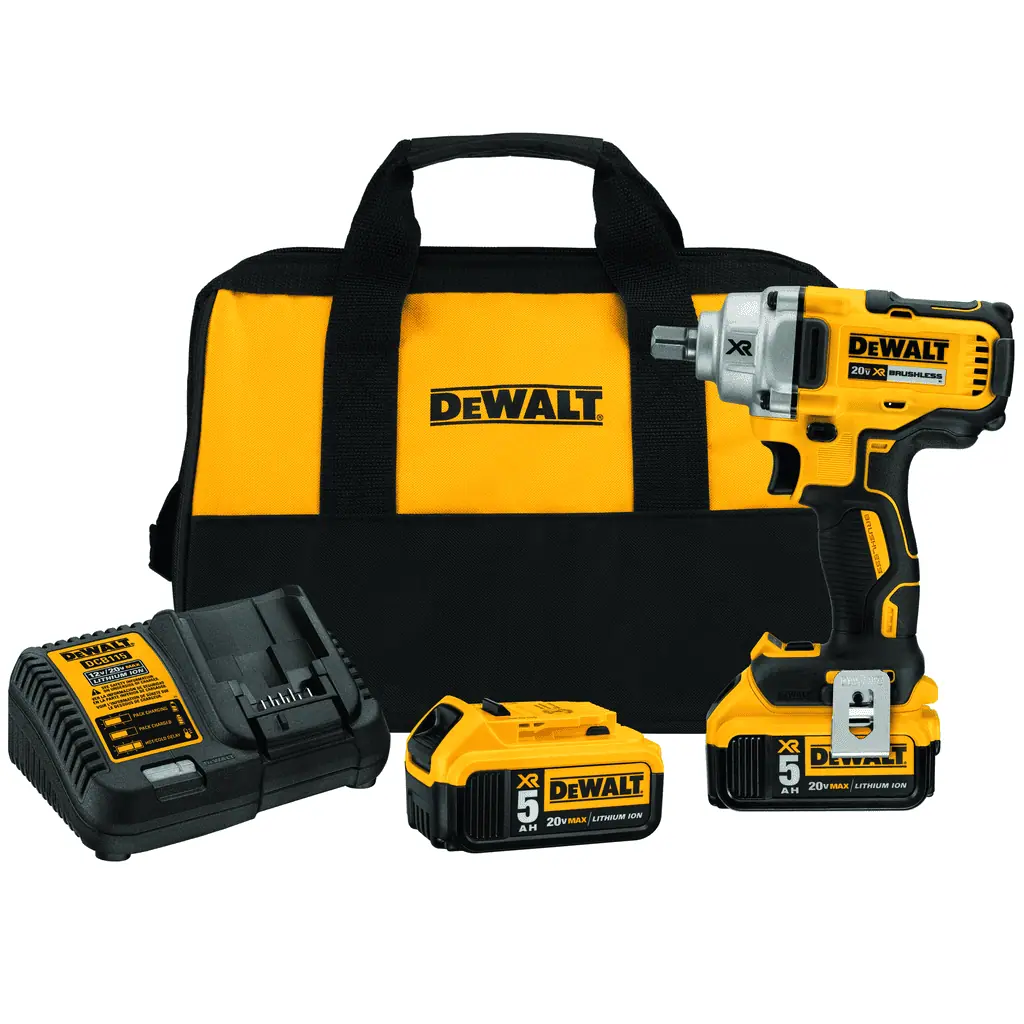 DeWalt 20V MAX* XR‚ 1/2" Mid-Range Cordless Impact Wrench with Detent Pin Anvil Kit