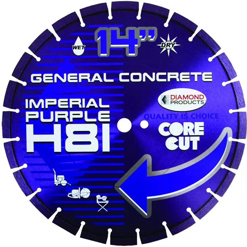 Diamond Products 14" x .125" x UNV Imperial Purple Dry High Speed Diamond Blade with Universal Arbor