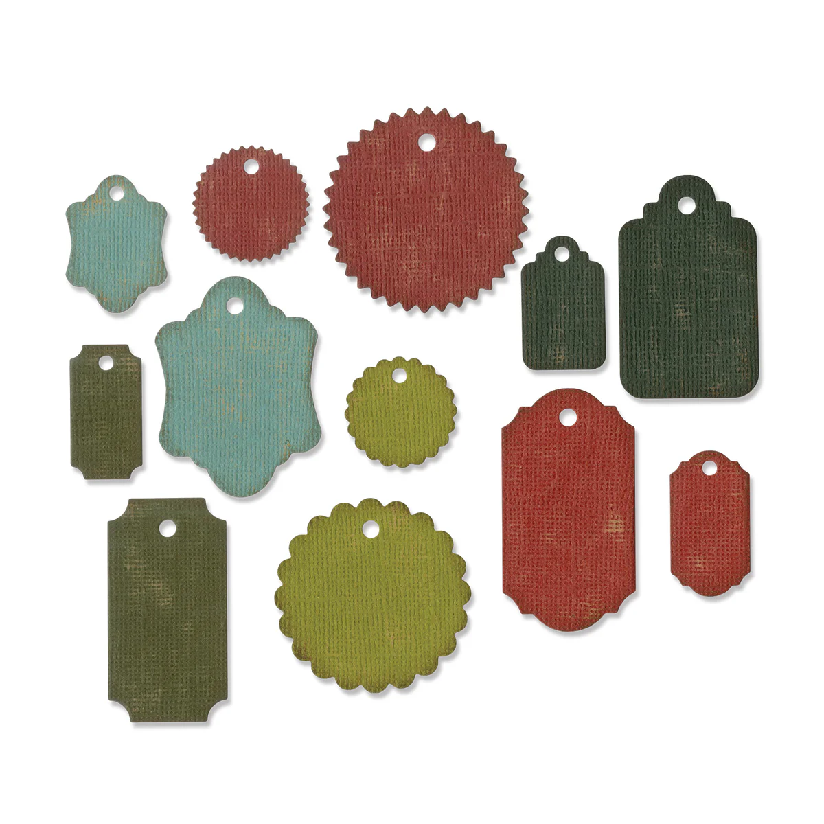 662423_3_1200x1200.webp Sizzix Thinlits Die Set 12PK - Gift Tags by Tim Holtz