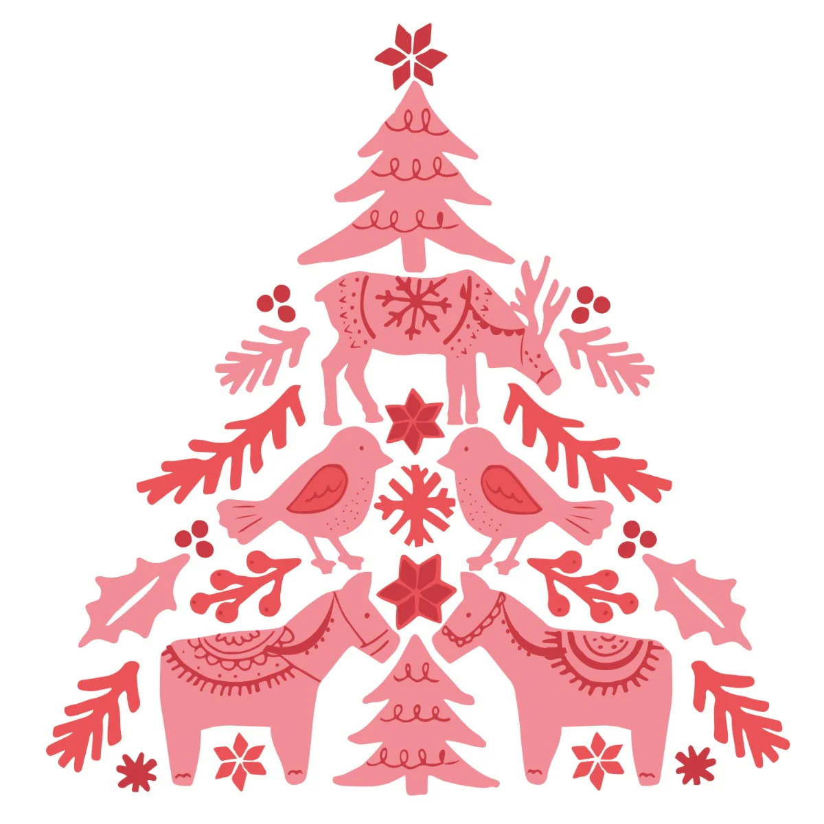 Sizzix Layered Clear Stamps Set 3PK - Folk Tree