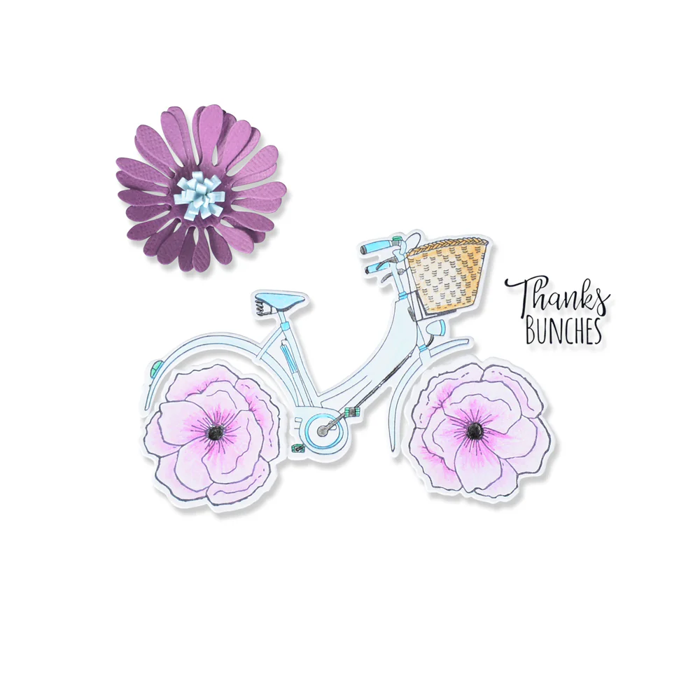 665322_1200x1200.webp Sizzix Framelits Die Set 4PK w/3PK Stamps - Thankful Bicycle