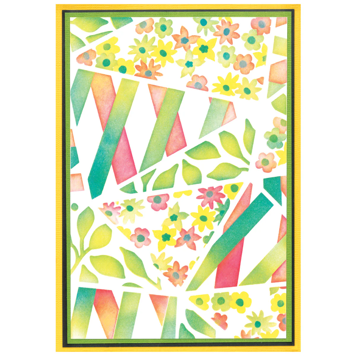 Sizzix A6 Stencil 4PK - Fragmented Floral #2 by Stacey Park