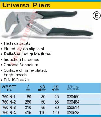 HAZET 760N-3 UNIVERSAL PLIERS