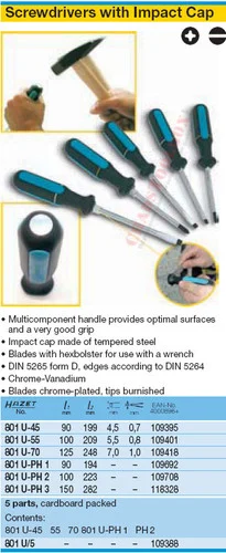HAZET 801U-70 SCREWDRIVER