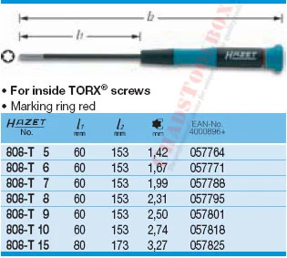 HAZET 808-T8 TORX ELECTRONIC SCREWDRIVER