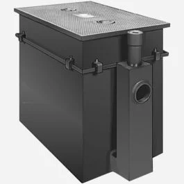 Smith 8225 Steel Grease Interceptor With Extension, 25 GPM Flow Rate, 3'' Inlet and Outlet Size