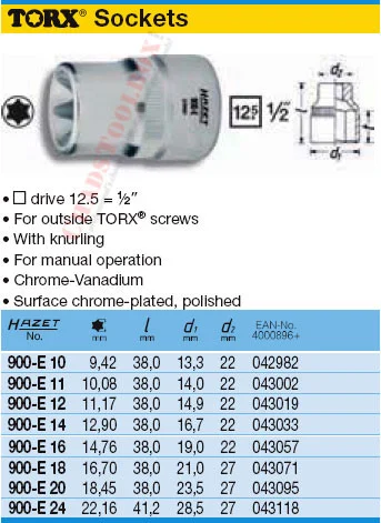 HAZET 900-E24 TORX SOCKET