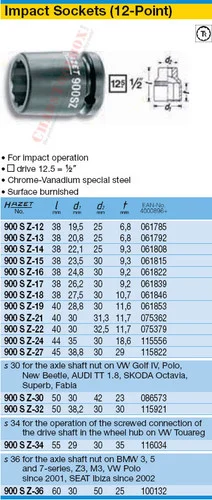 HAZET 900SZ-18 12-POINT IMPACT SOCKET