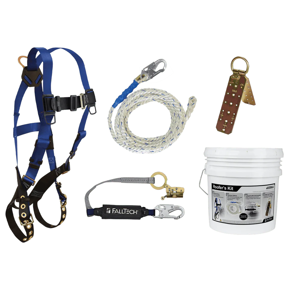 9146CS_1_1200x1200.webp Falltech Premium Fall Protection Kit with 2 ft Lanyard