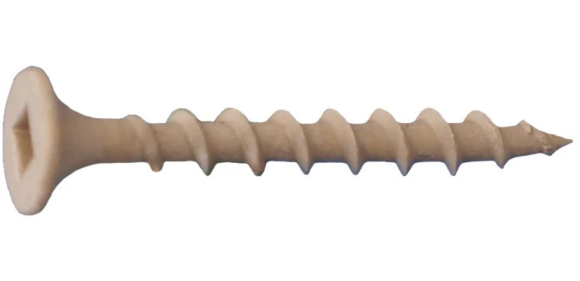 Dagger-Deck 8" x 2-1/2" Square Bugle Head Coarse Thread Tan Deck Screws - 2500 Qty