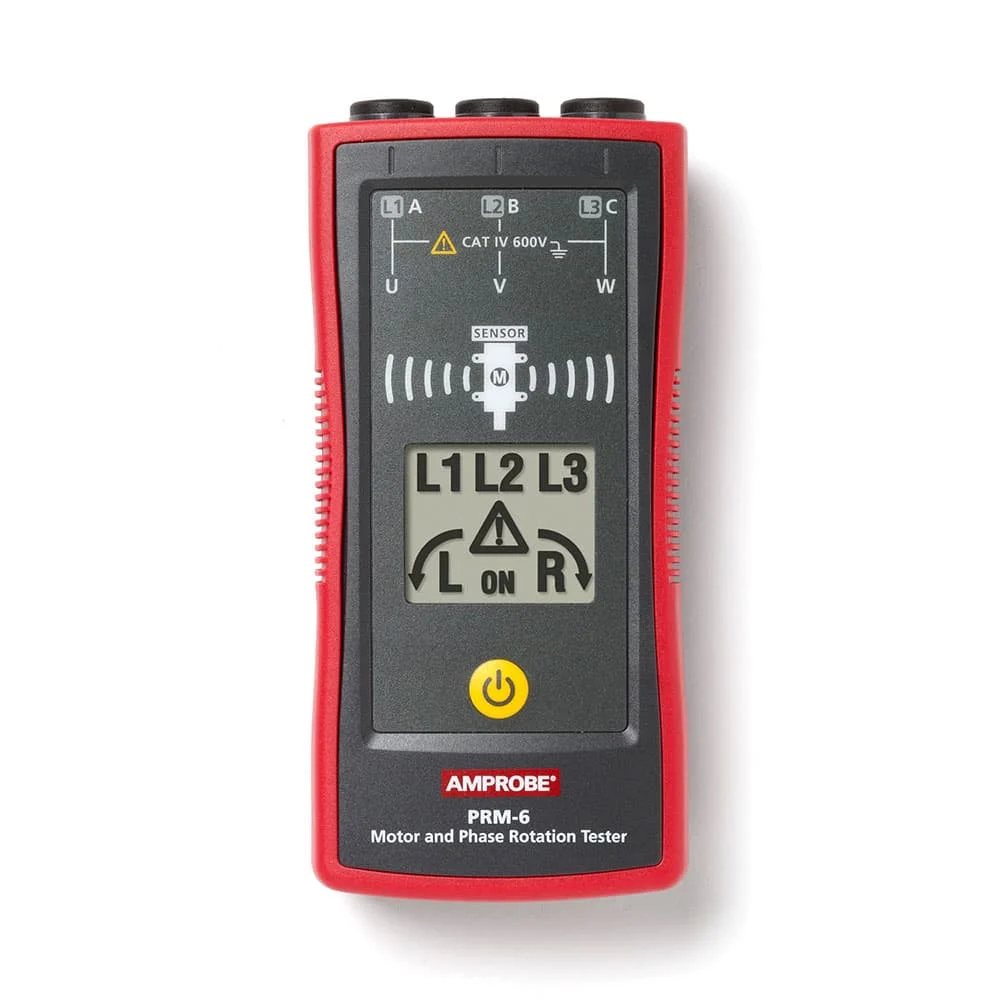 Amprobe 4375950 PRM-6 3-Phase Wire Sequence and Non-Contact Wireless Motor Rotation Tester