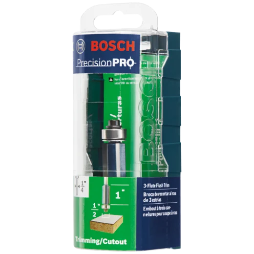 BOSCH-85216MC_1200x1200.webp BOSCH 85216MC 1/2 In. x 1 In. Carbide-Tipped Triple-Flute Flush Trim Router Bit