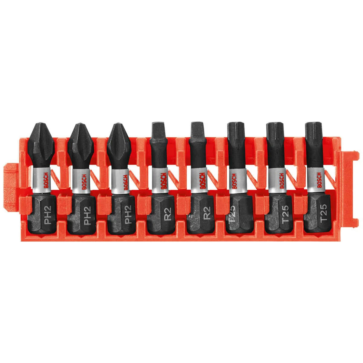 Bosch CCSV108 8-Pc Impact Tough Phillips, Square and Torx 1" Insert Bits