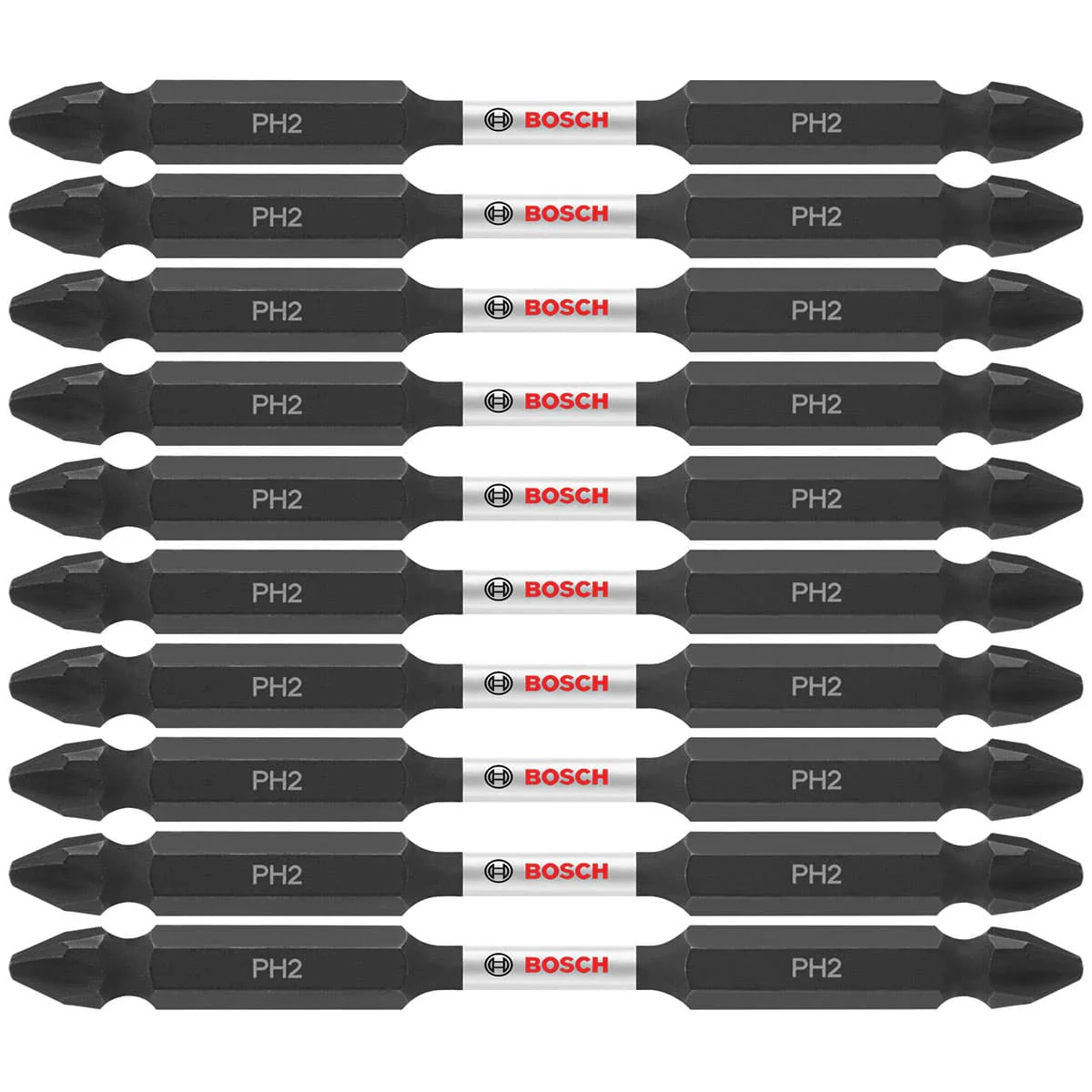 Bosch ITDEPH235B 10-Pc Impact Tough 3.5" Phillips #2 Double-Ended Bits