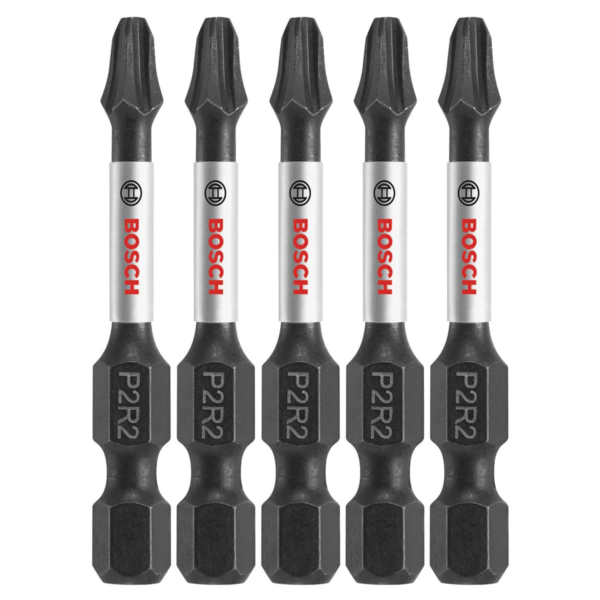 Bosch ITP2R2205 5 pc. Impact Tough 2 In. Phillips/Square #2 Power Bits