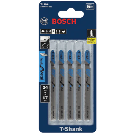 Bosch-T118A-4_1200x1200.webp BOSCH T118A 5 pc. 3-5/8 In. 17-24 TPI Basic for Metal T-Shank Jig Saw Blades
