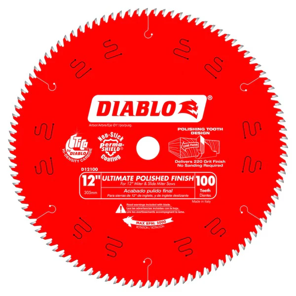 Diablo D12100X 12 in. x 100 Tooth Ultimate Polished Finish Saw Blade