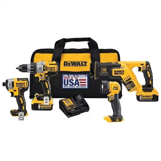 DeWalt 20V MAX* XR‚ Cordless Drill 4-Tool Combo Kit