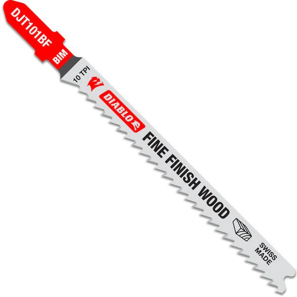 Diablo DJT101BF5 4 in. 10 TPI Bi-Metal T-Shank Jig Saw Blades for Fine Finish Cuts in Wood (5-Pack)