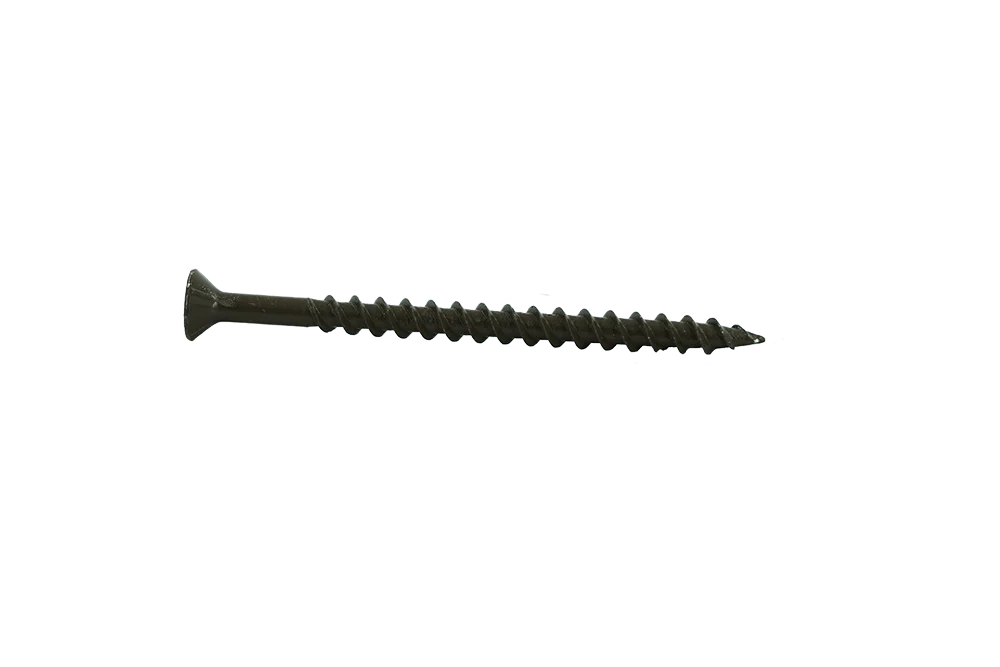 Muro #8 X 2-1/2" Twinfast Coarse Thread Screw, Flat Head, #2 Square Drive, Type 17 Screw Tip, Epoxy Shield Guard Coating, Brown Coil - 1800 Pcs