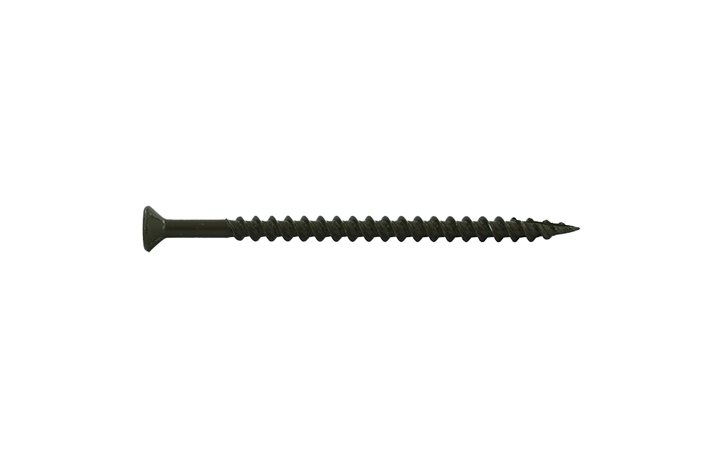 ES8300WEP-B_2_1200x800.webp Muro #8 X 3" Twinfast Coarse Thread Screw, Flat Head, #2 Square Drive, Type 17 Screw Tip, Epoxy Shield Guard Coating, Brown Coil - 900 Pcs