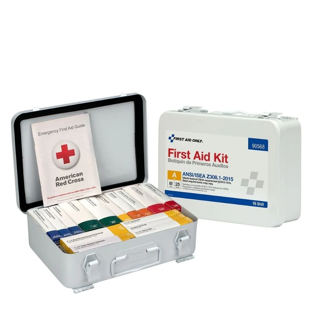 First Aid Only 90568 16 Unit First Aid Kit, ANSI A,Metal Case
