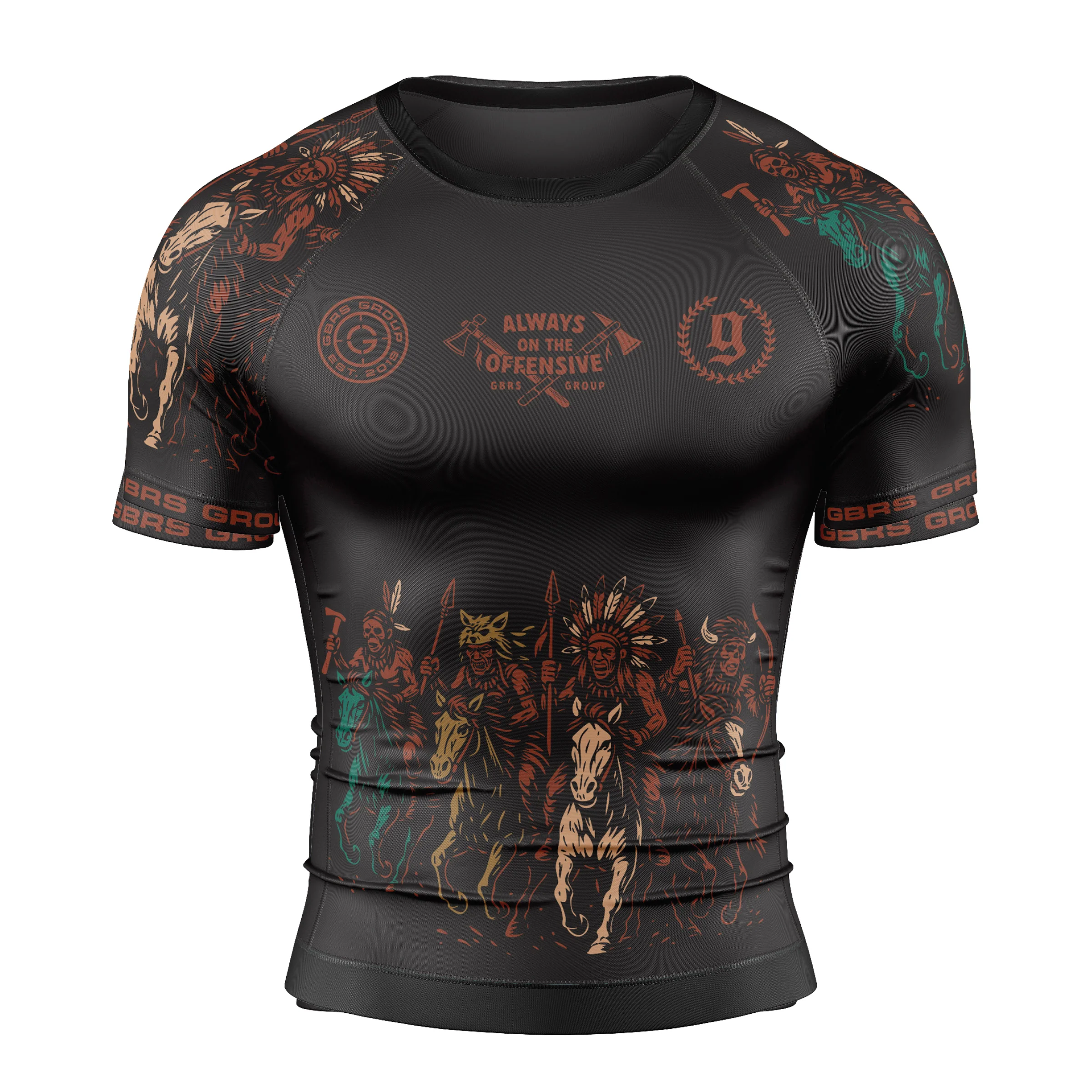 GBRS Group Tribe Short Sleeve Rash Guard