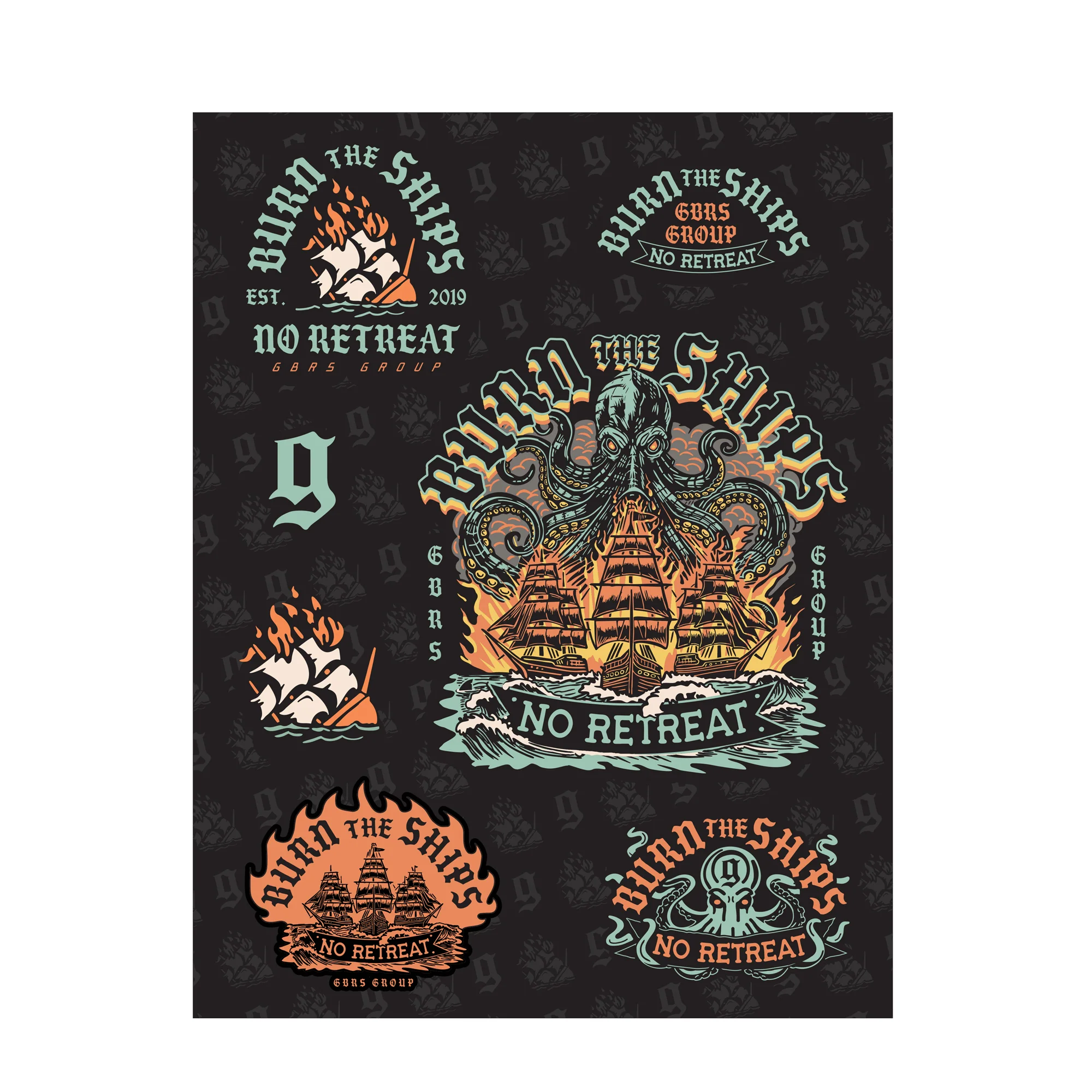 GBRS Group Burn The Ships Sticker Sheet