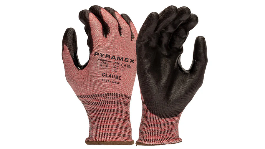 GL408CX2_1_1200x675.webp Pyramex 18 Gauge HPPE Polyurethane Coated A6 Cut Resistant Gloves - 2XL
