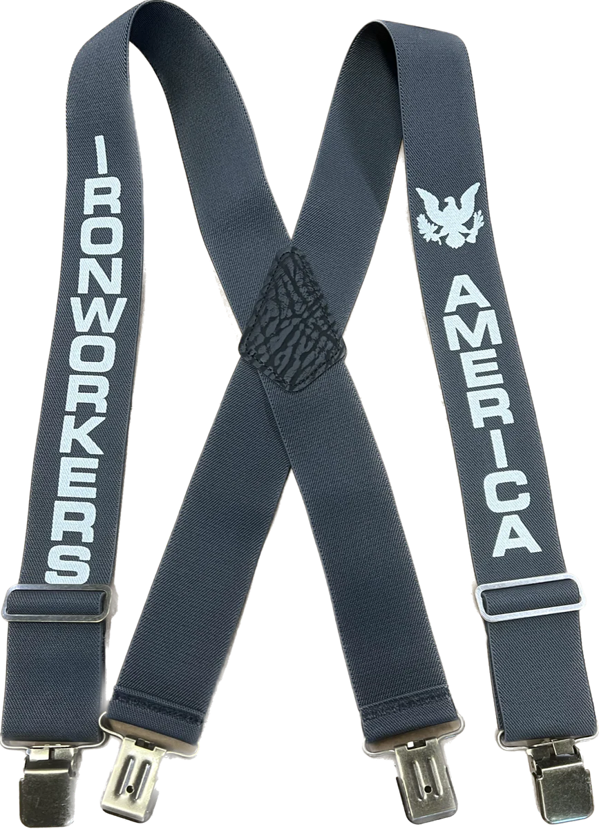 Suspender AAT-2007 Gray - IRONWORKERS & AMERICA Suspenders - Made in USA