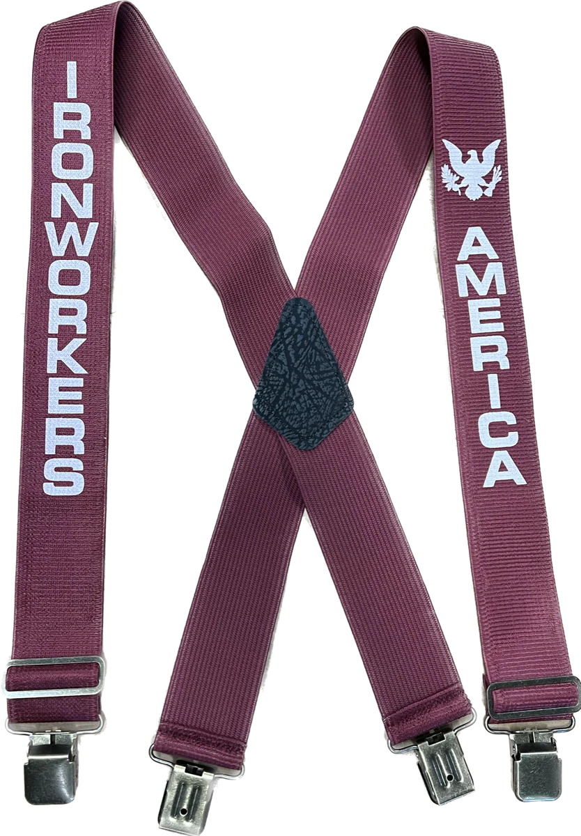 IMG_3278_1200x1200.webp Suspender AAT-2009 Burgundy - IRONWORKERS & AMERICA Suspenders - Made in USA