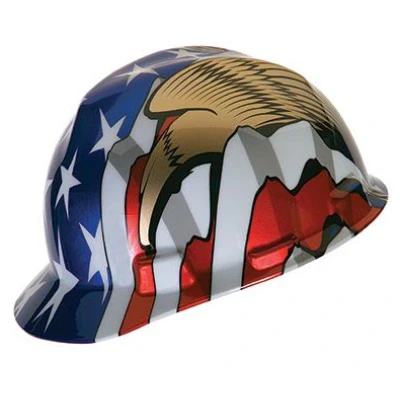 MSA-10052947_1200x1200.webp MSA 10052947 American Freedom Series V-Gard Slotted Protective Cap, American Flag w/2 Eagles