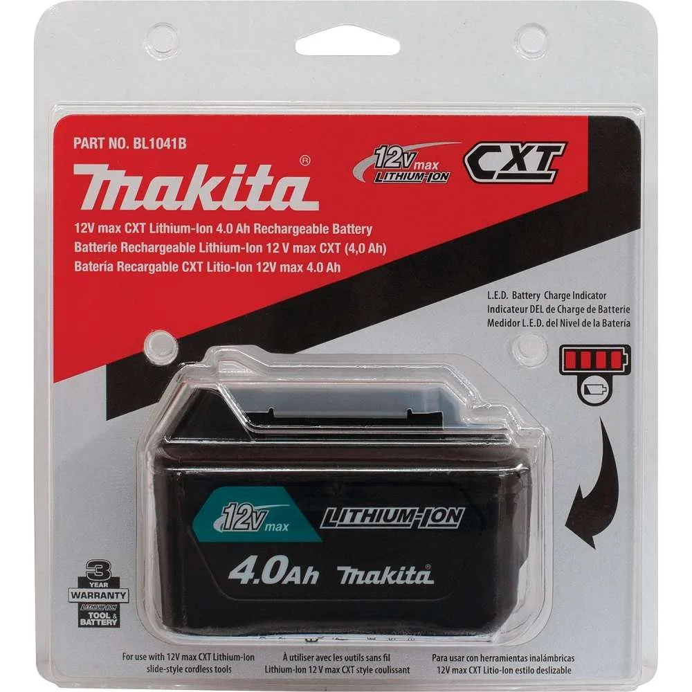 Makita BL1041B 12V max CXT Lithium-Ion 4.0Ah Battery, Black
