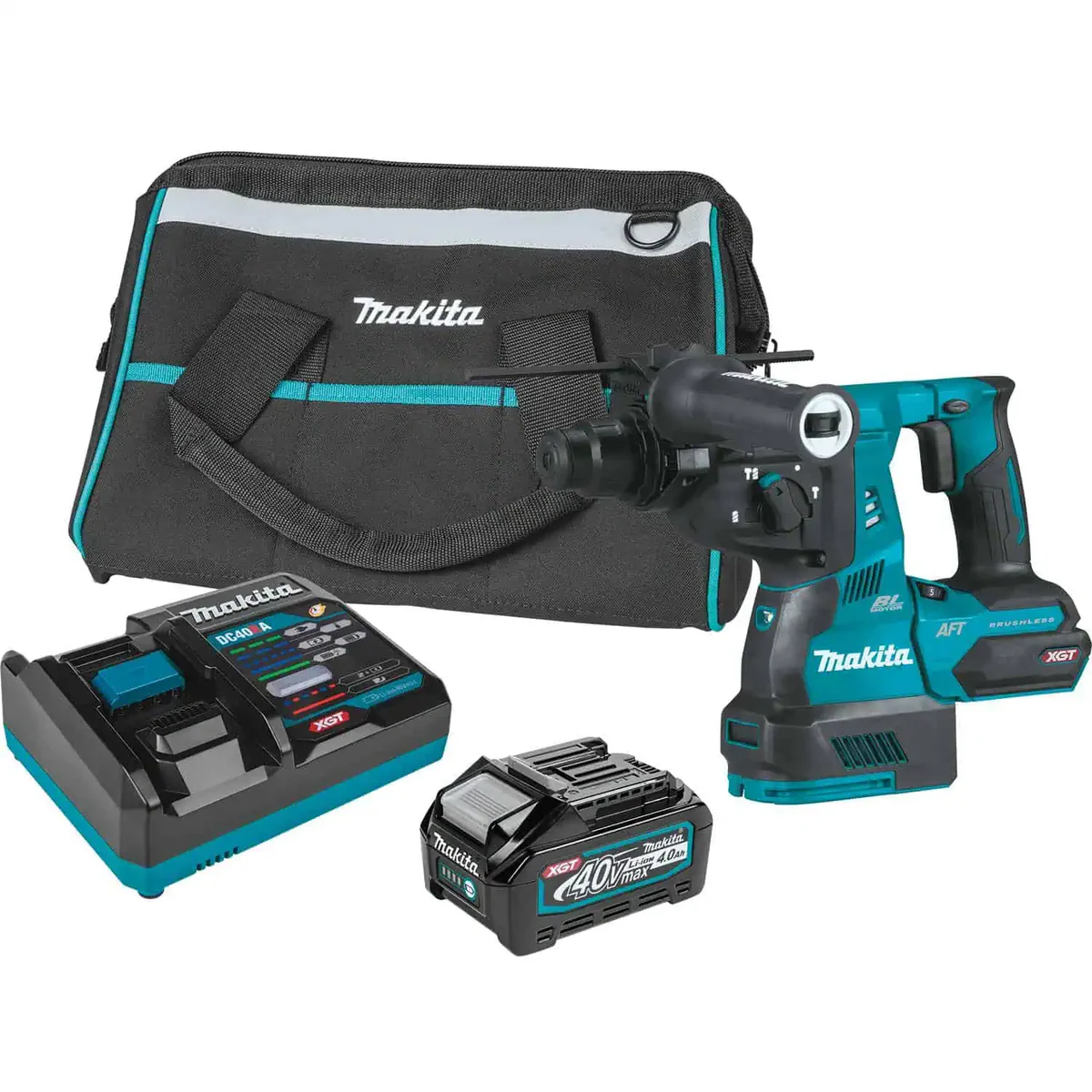 MakitaGRH01M1KitShot_1200x1200.webp Makita 40V Max XGT‚ 1-1/8" Cordless SDS-PLUS AVT‚ Rotary Hammer Kit, 4.0Ah