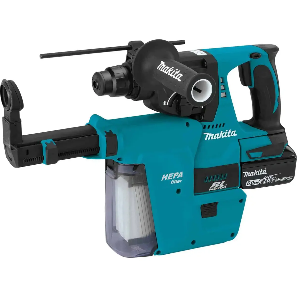 Makita 18V LXT‚ Cordless 1" SDS-PLUS Rotary Hammer Kit with HEPA Dust Extractor, 5.0Ah