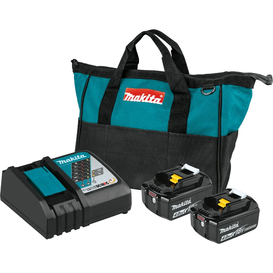 Makita BL1840BDC2 18V LXT Lithium‑Ion Battery and Rapid Optimum Charger Starter Pack (4.0Ah)